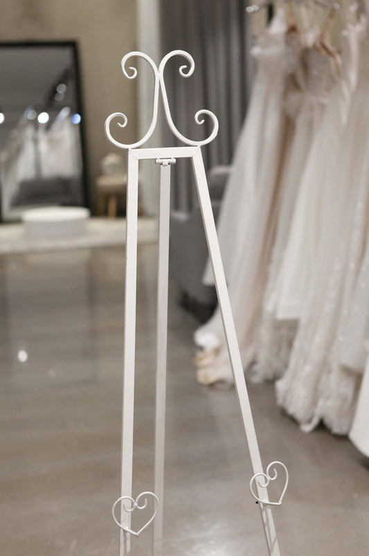White Ornate Metal Easel (Hire Only - Not for Sale)