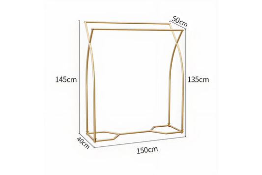 Commercial Clothing Garment Double Rack in Gold