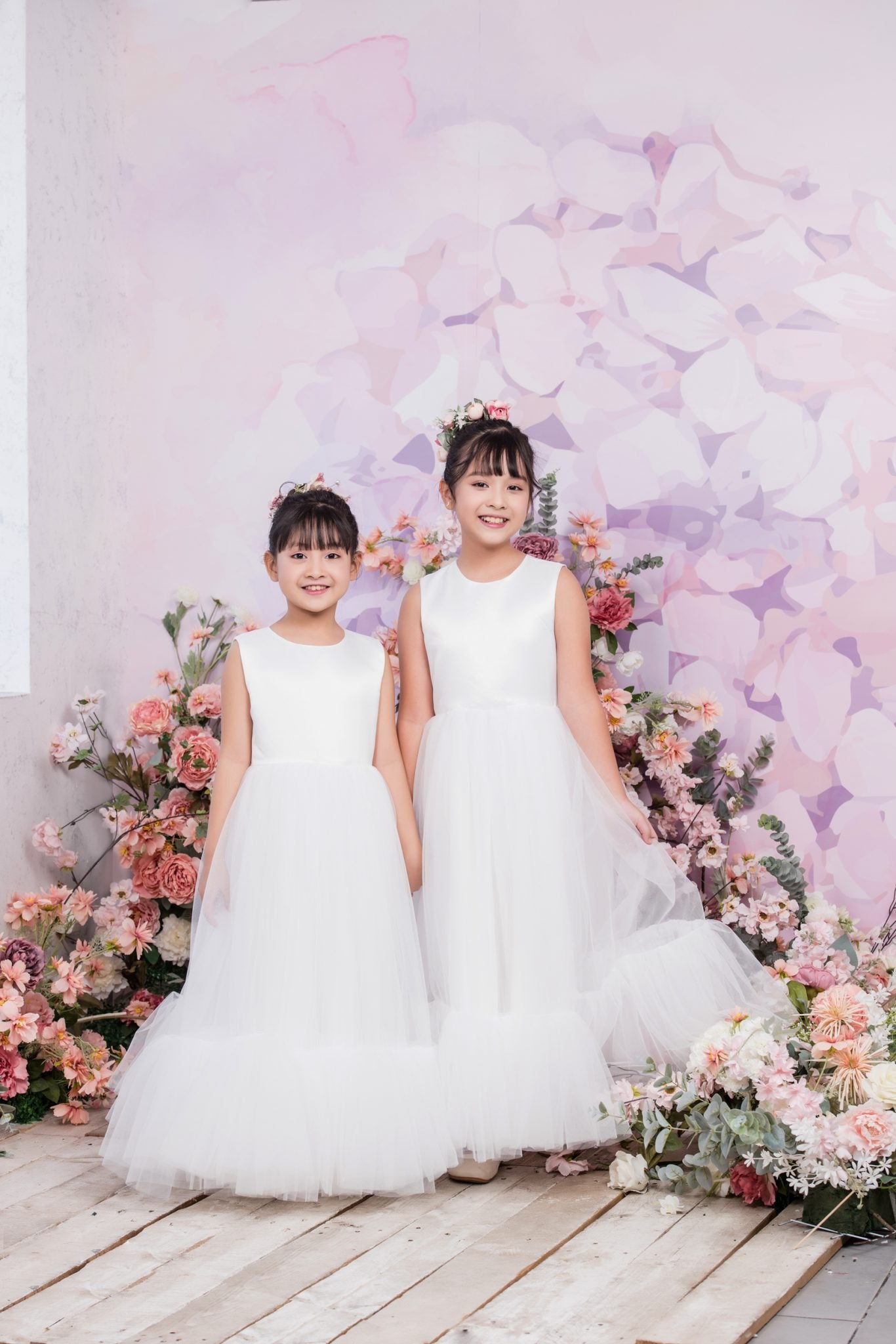 DAHLIA Ball Gown Full-length Flower Girl / Communion Dress – Satin and Tulle