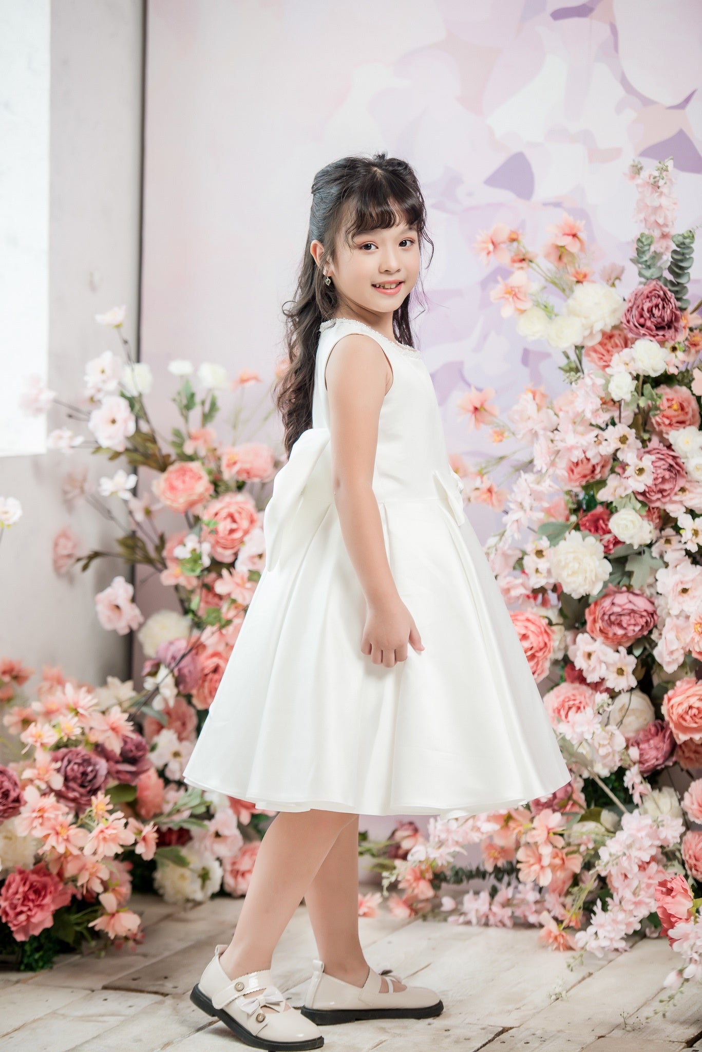 ZAHARA Aline Gown Half-length Flower Girl / Communion Dress – Satin