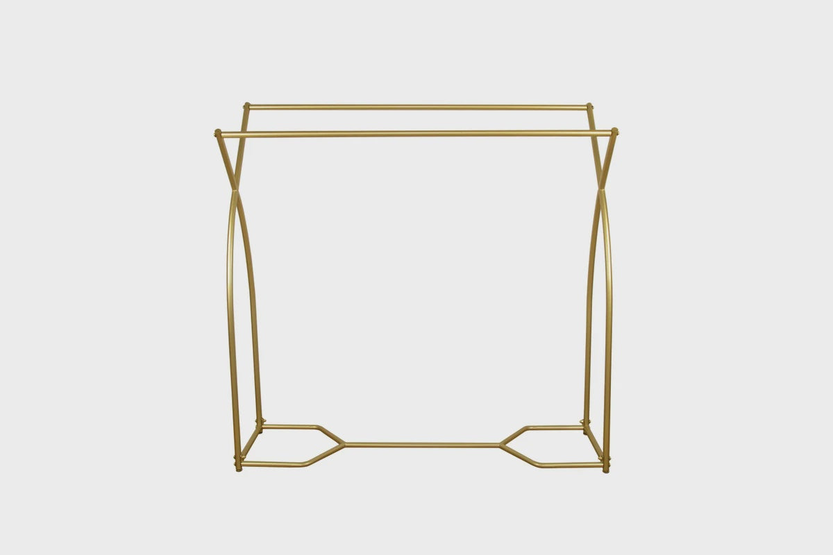 Commercial Clothing Garment Double Rack in Gold