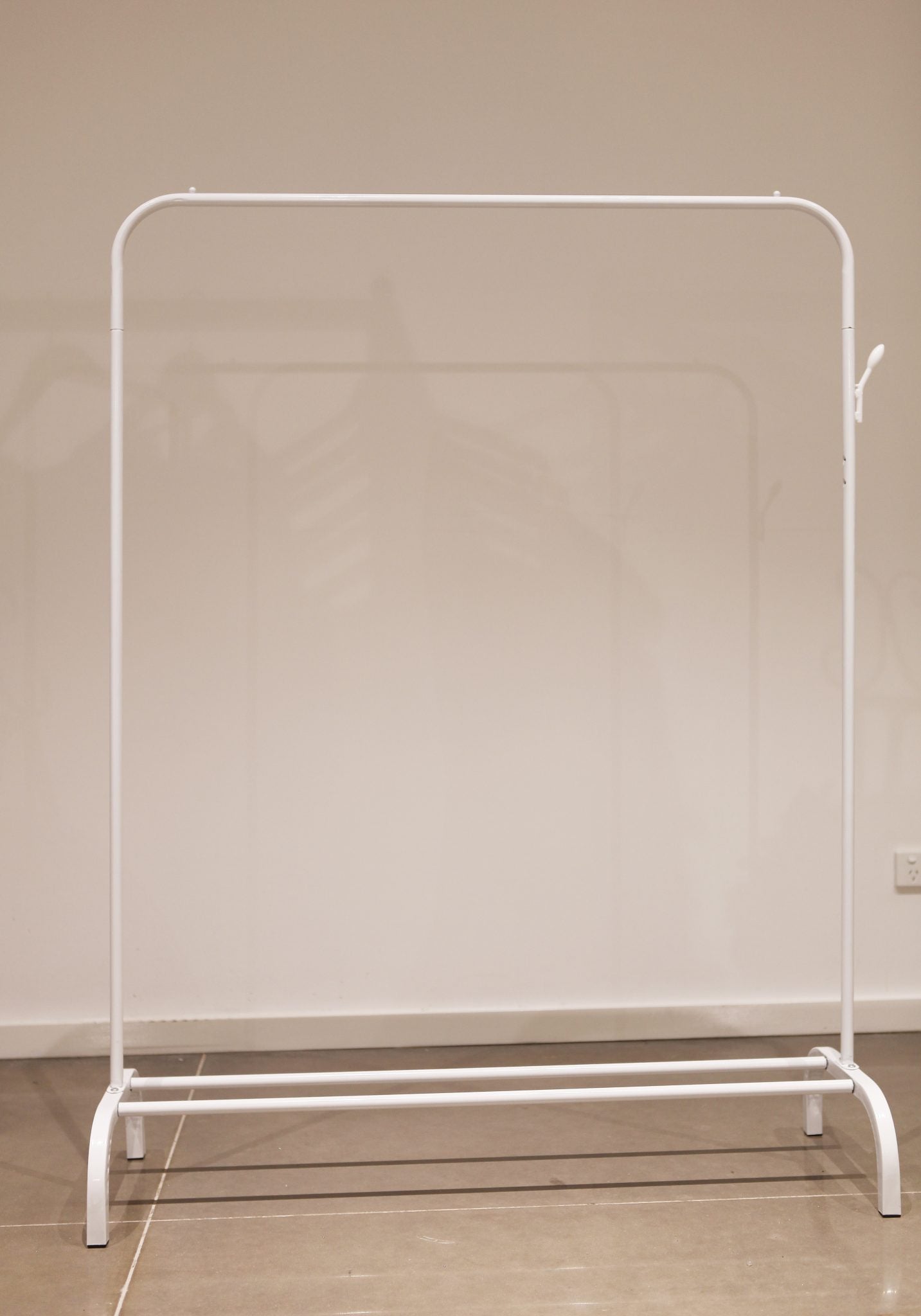 Rack- Boutique Slim Rack with Square Base White  (Hire Only – Not for Sale)