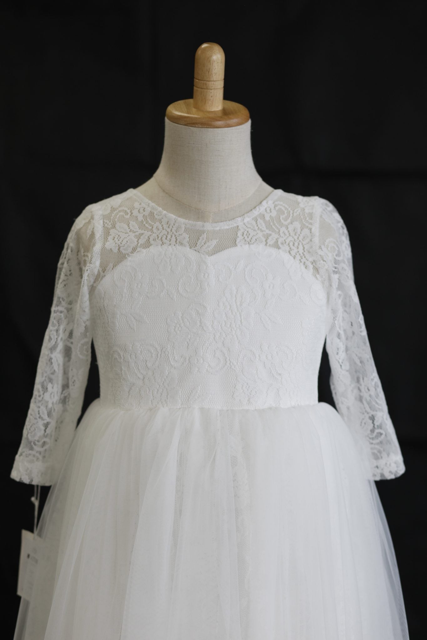 KATIE Column Full-length Flower Girl / Communion Dress – lace and tulle