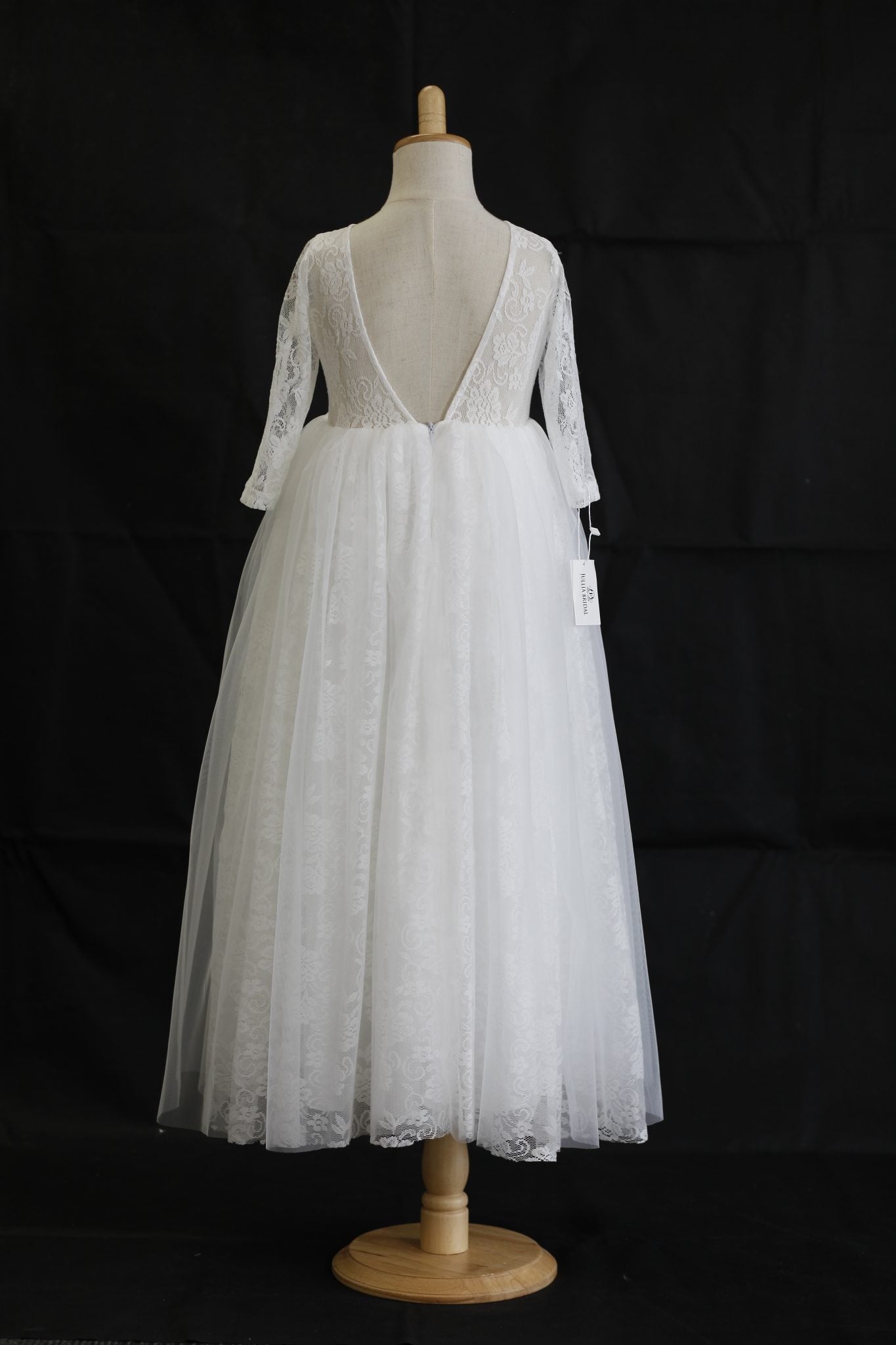 KATIE Column Full-length Flower Girl / Communion Dress – lace and tulle