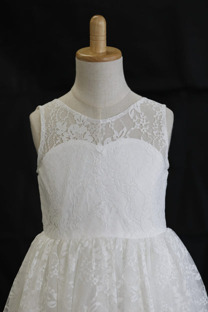 LILY Princess Knee-Length Flower Girl / Communion Dress – lace and tulle