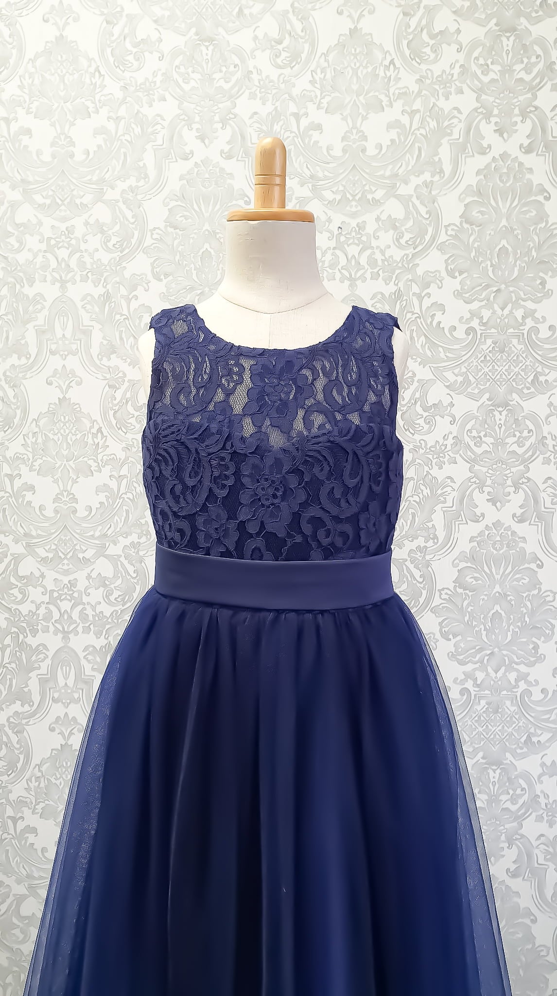 SOPHIA Aline/Princess Ankle-length Flower Girl Dress–Tulle / Lace Navy Blue