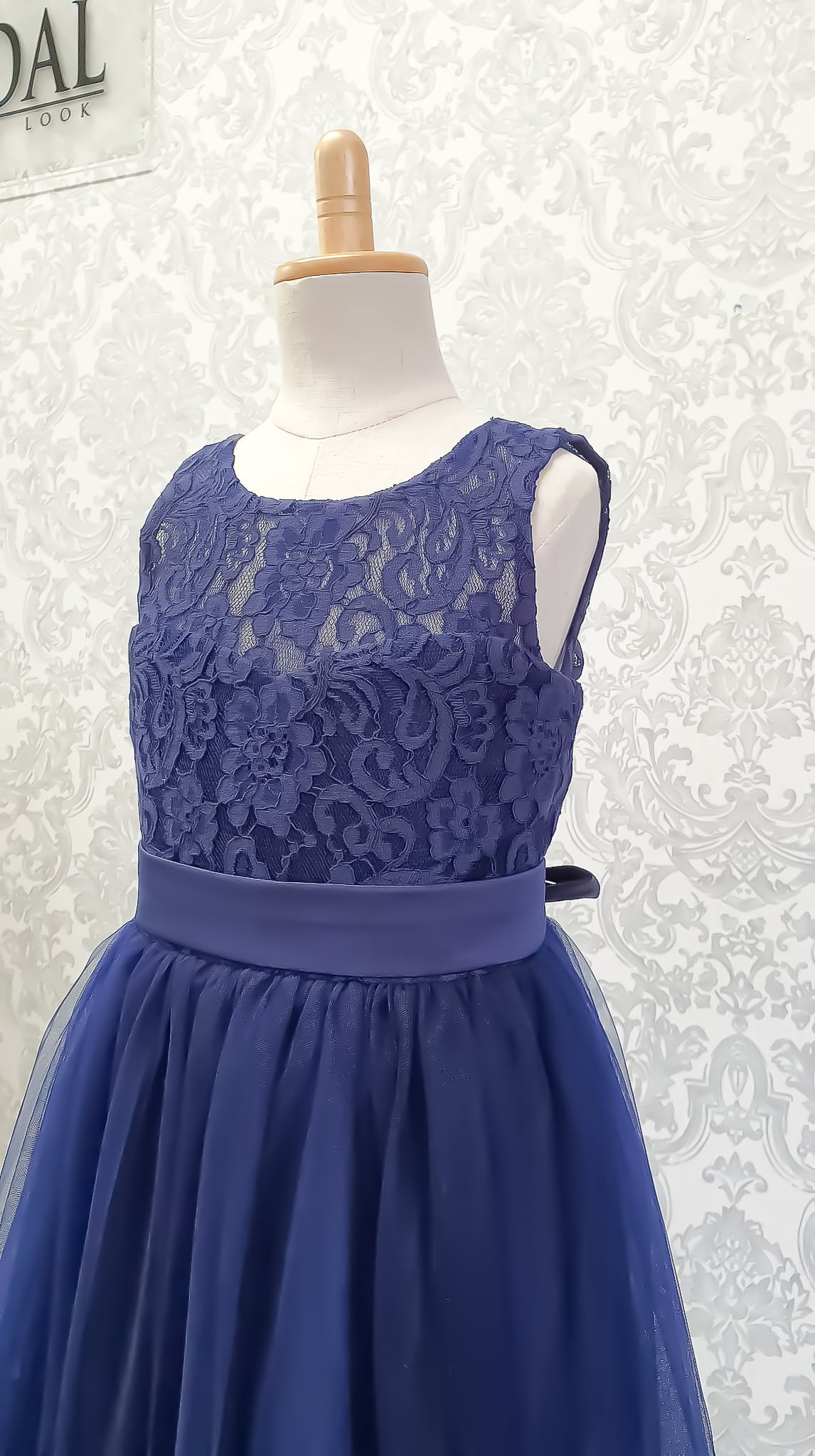 SOPHIA Aline/Princess Ankle-length Flower Girl Dress–Tulle / Lace Navy Blue