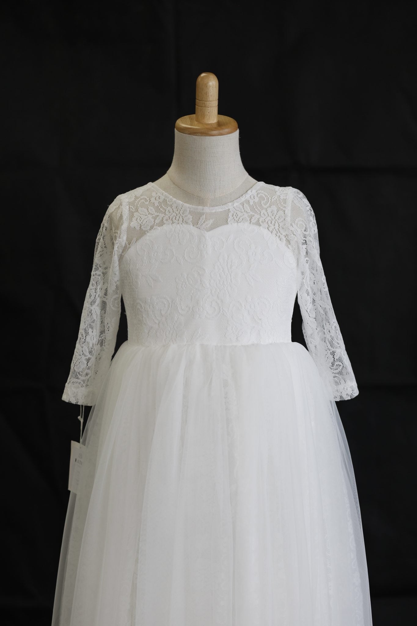 KATIE Column Full-length Flower Girl / Communion Dress – lace and tulle