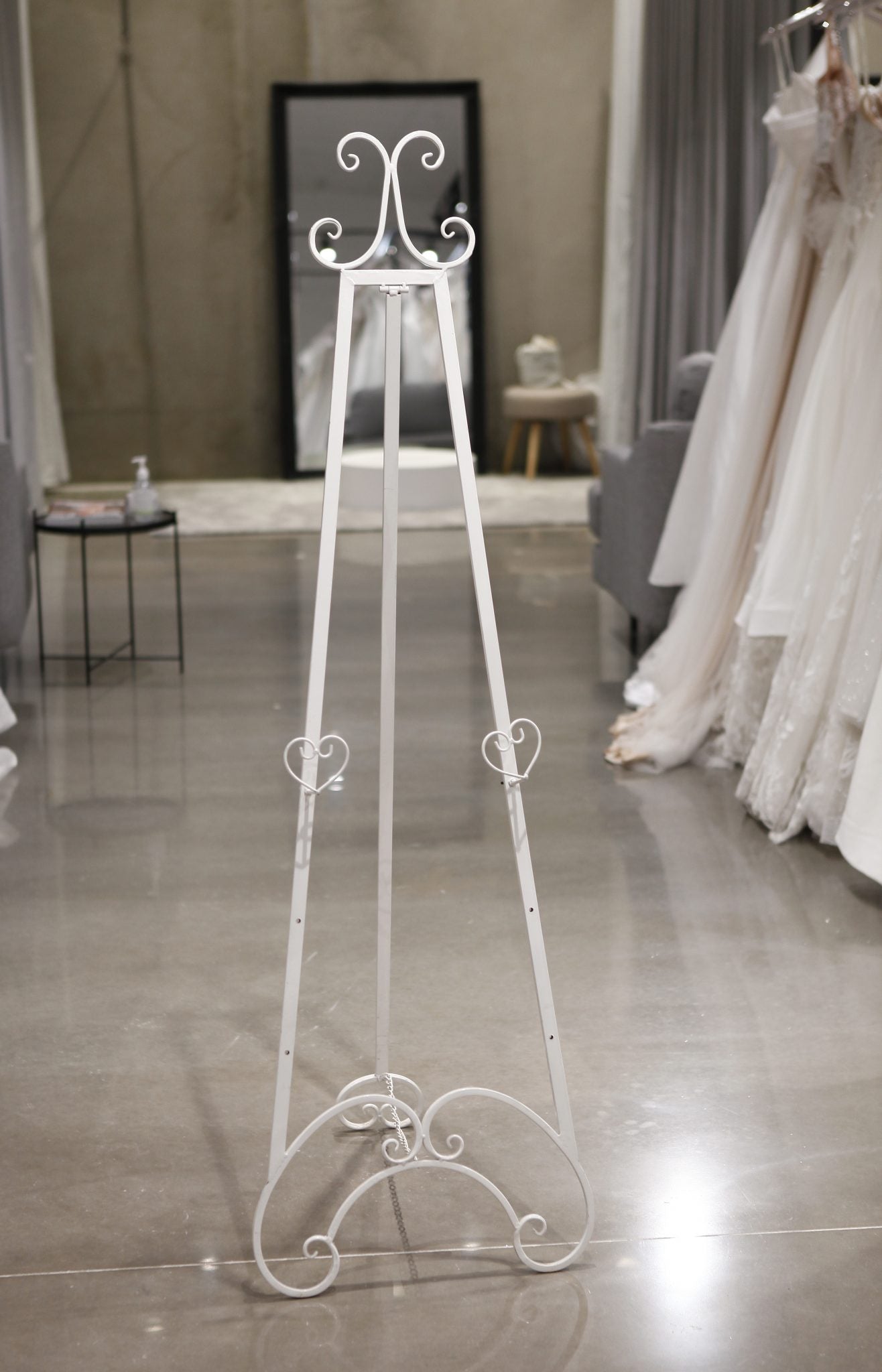 White Ornate Metal Easel (Hire Only - Not for Sale)