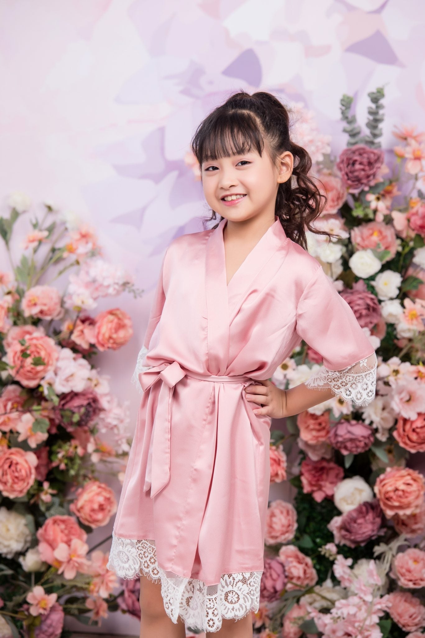 FLOWER GIRL ROBE - ROSE PINK