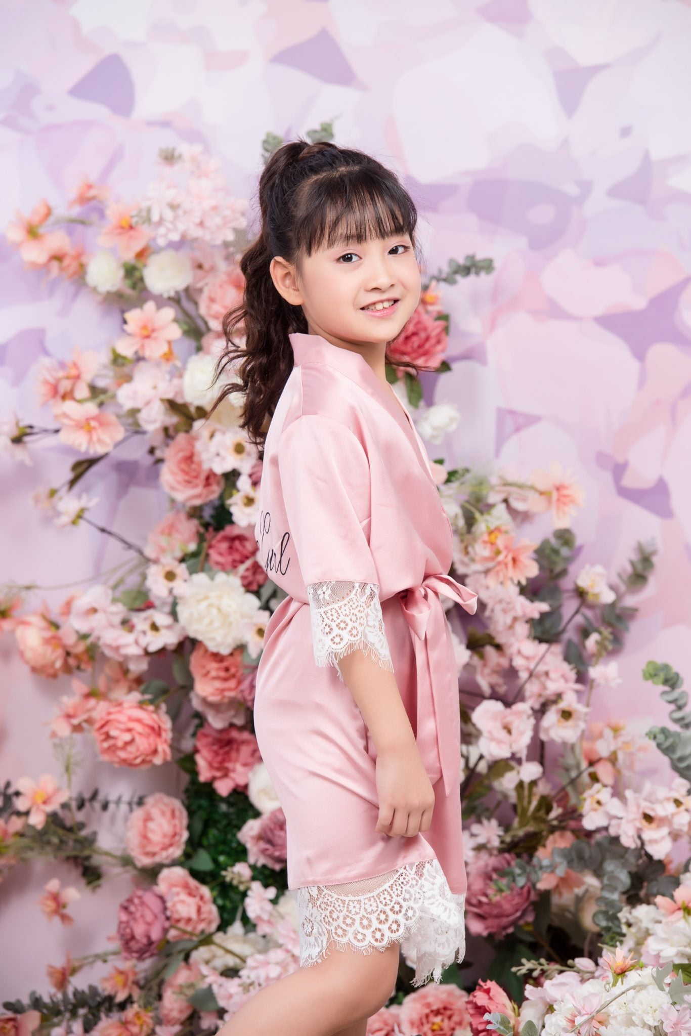 FLOWER GIRL ROBE - ROSE PINK