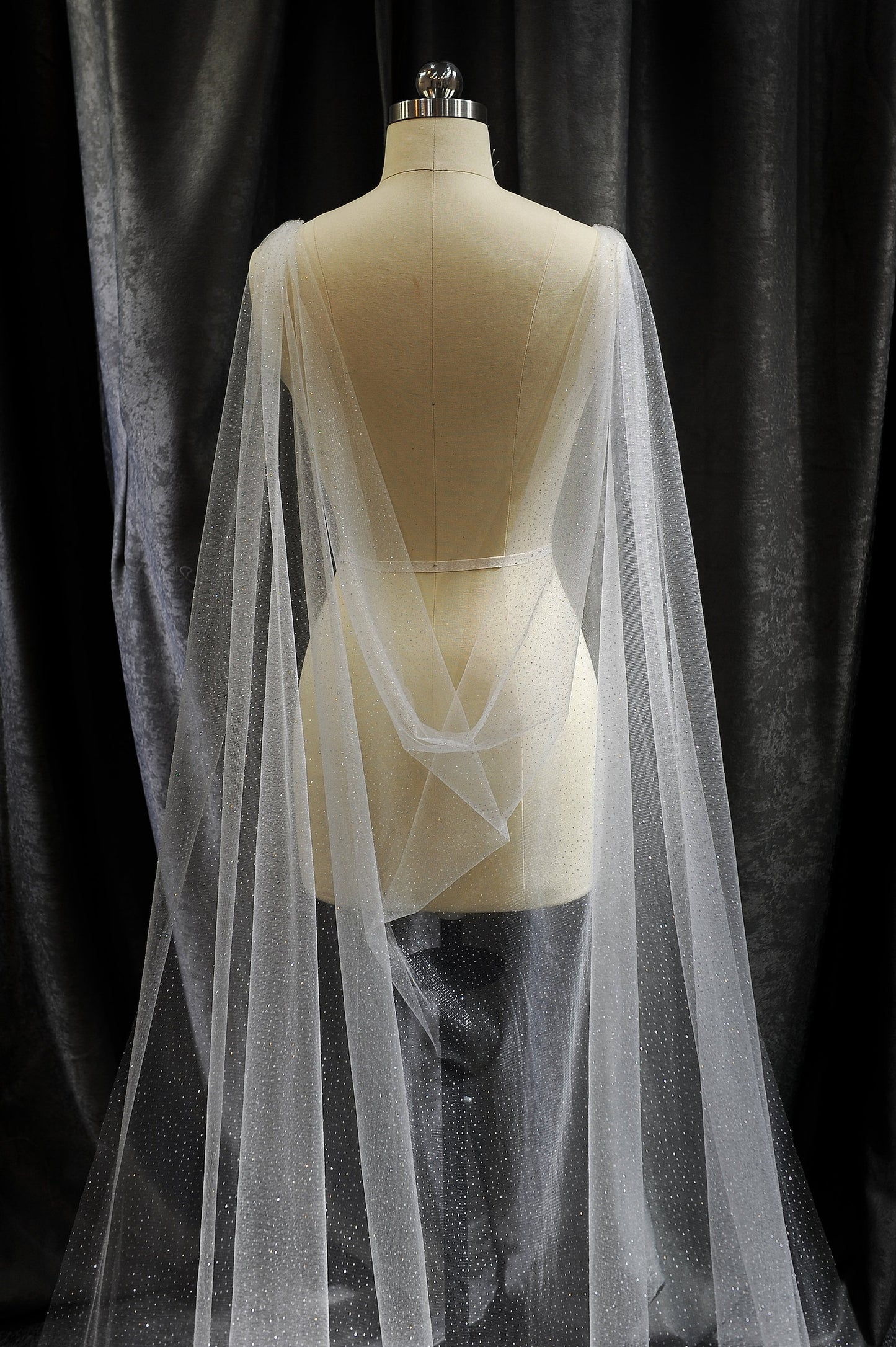 MELIA | Sparkle Draped Cape Veil