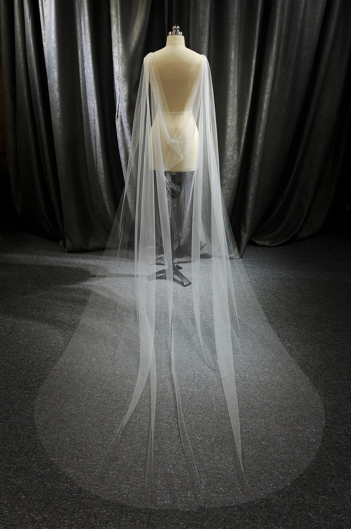 MELIA | Sparkle Draped Cape Veil