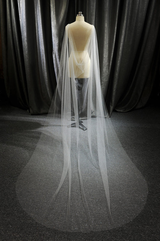 MELIA | Sparkle Draped Cape Veil
