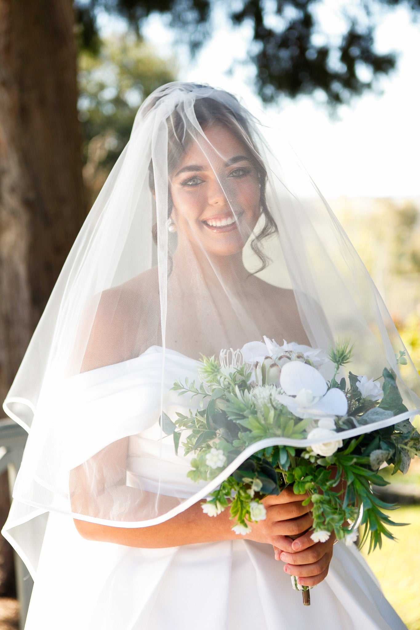 Satin Edge Plain Veil