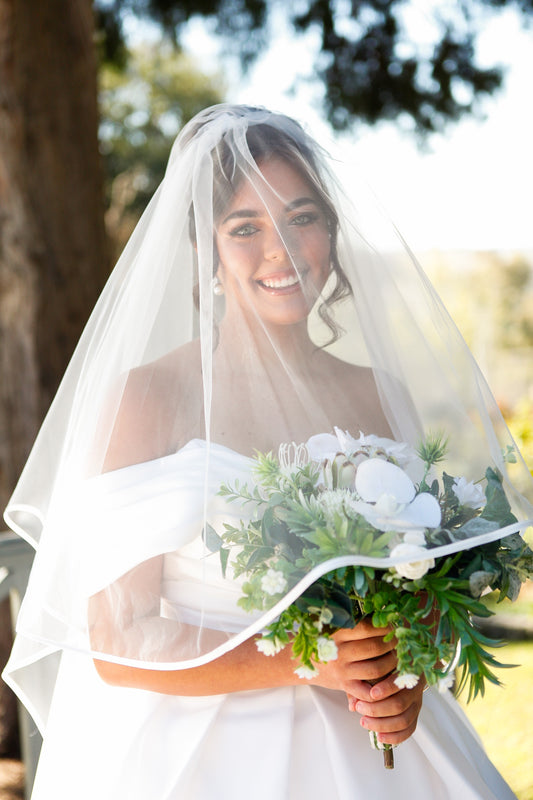 Satin Edge Plain Veil