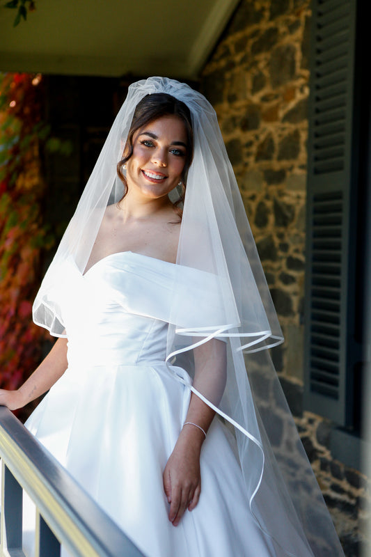 Satin Edge Plain Veil