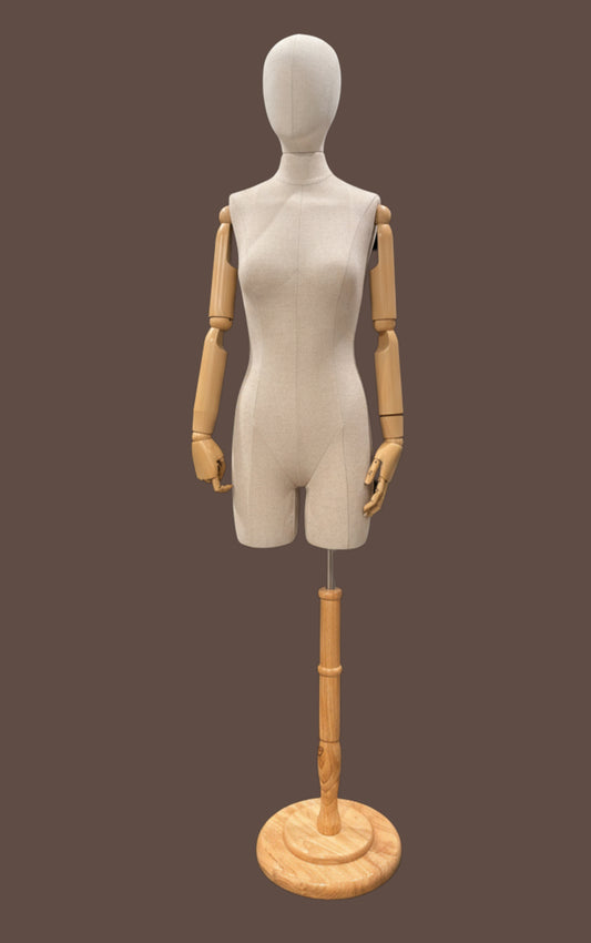 Female size 6 Mannequin with head and hand – Torso with base