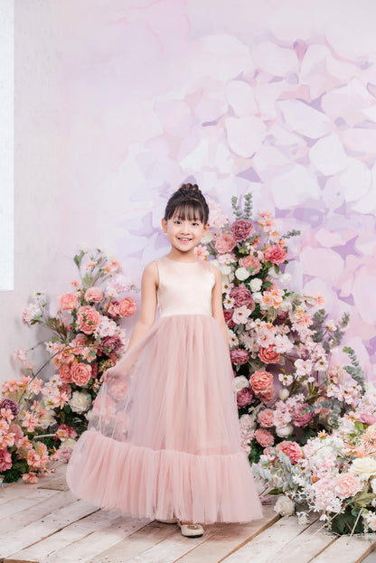 ROSE Ball Gown Full-length Flower Girl Dress / Satin and Tulle