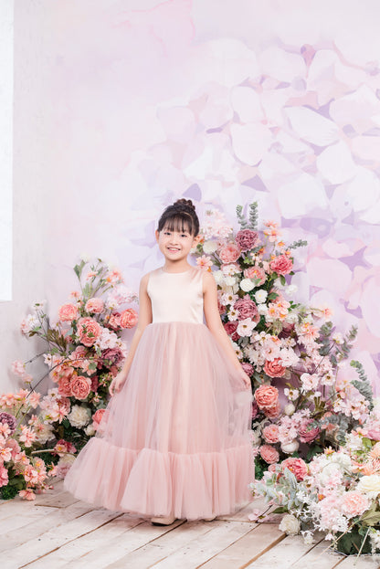 ROSE Ball Gown Full-length Flower Girl Dress / Satin and Tulle