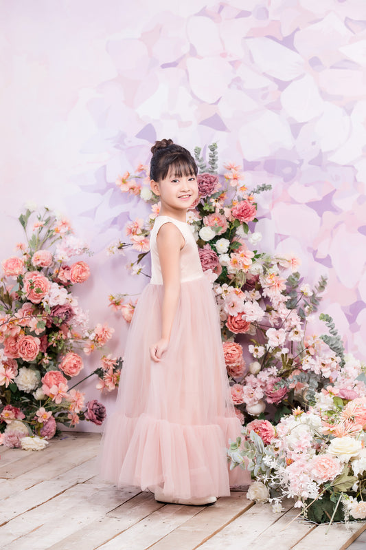 ROSE Ball Gown Full-length Flower Girl Dress / Satin and Tulle