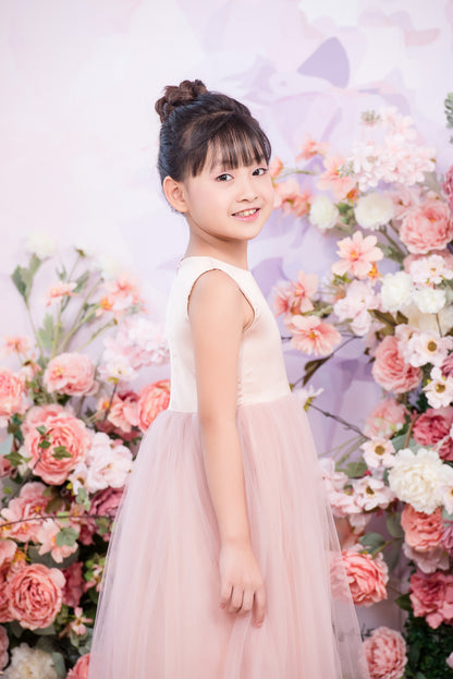 ROSE Ball Gown Full-length Flower Girl Dress / Satin and Tulle