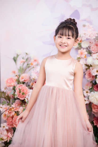 ROSE Ball Gown Full-length Flower Girl Dress / Satin and Tulle