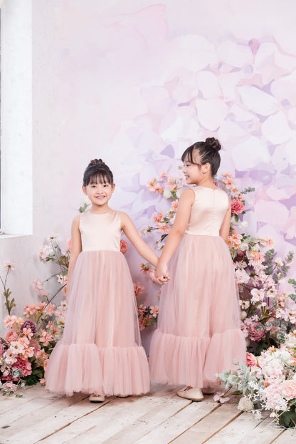 ROSE Ball Gown Full-length Flower Girl Dress / Satin and Tulle