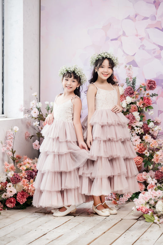 ROSETTA Ball Gown Full-length Flower Girl Dress / Lace and Tulle