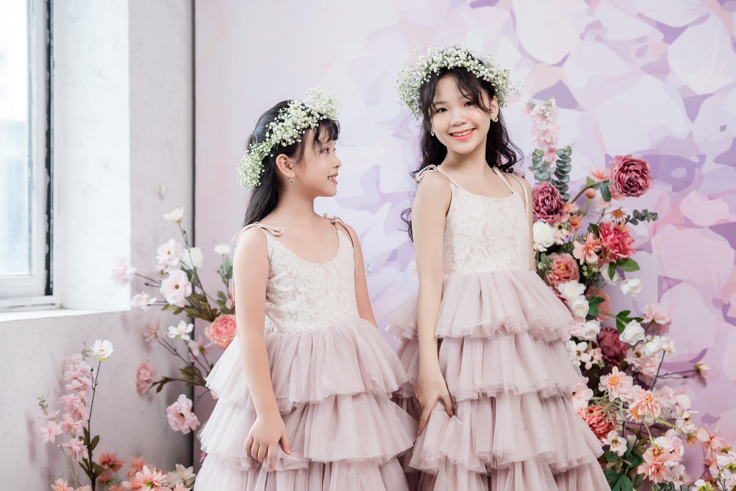ROSETTA Ball Gown Full-length Flower Girl Dress / Lace and Tulle