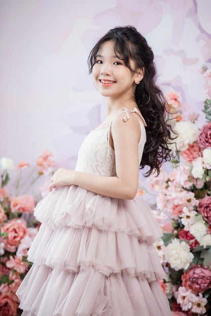 ROSETTA Ball Gown Full-length Flower Girl Dress / Lace and Tulle