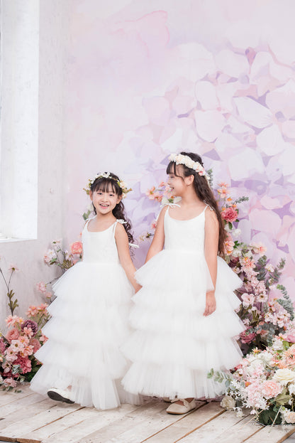 ROSETTA Ball Gown Full-length Flower Girl Dress / Lace and Tulle