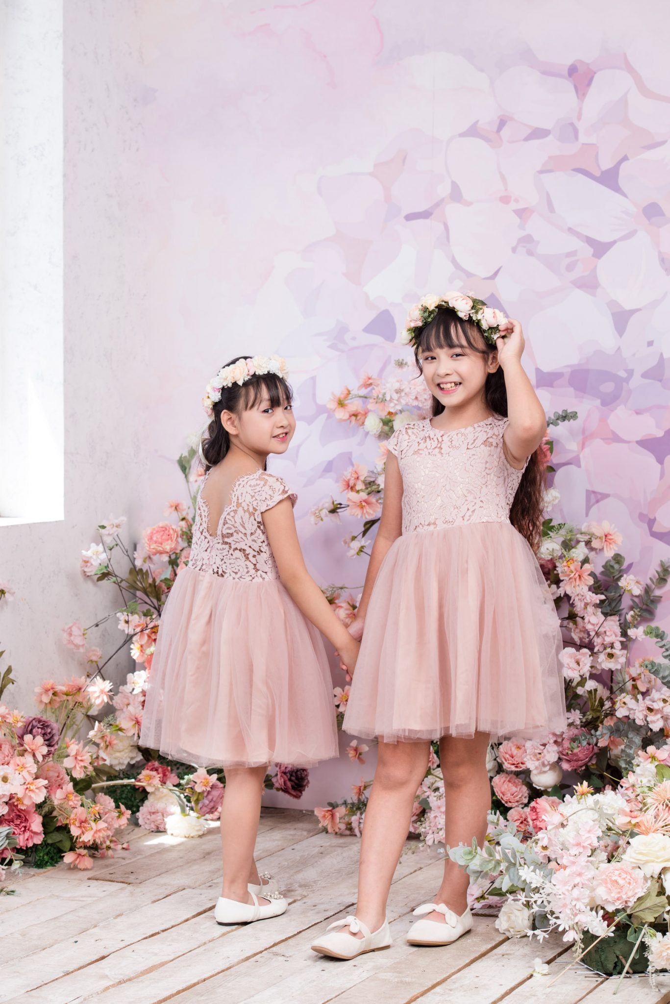 Sage A-Line knee-length Flower Girl Dress - Lace and Tulle