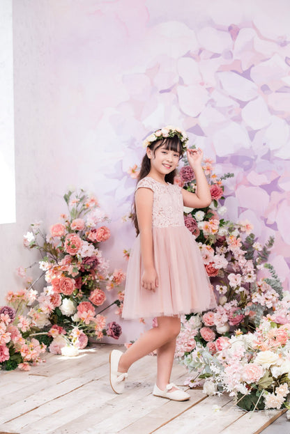 Sage A-Line knee-length Flower Girl Dress - Lace and Tulle