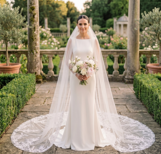 DALIA | Floral Cathedral Lace Veil