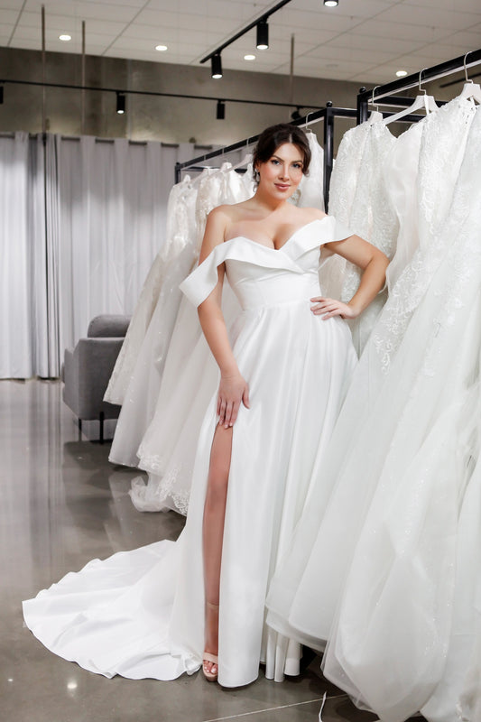 a line wedding dresses melbourne Marta Custom-Made A-line Straight across Neckline Wedding Dress