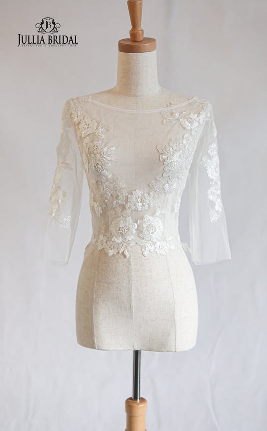 Floral Lace Quarter Sleeves | Boleros