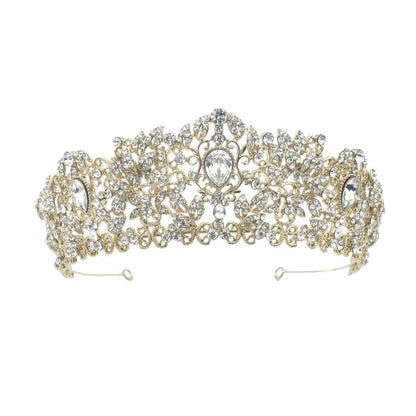 Gold and silver tiara on a white background