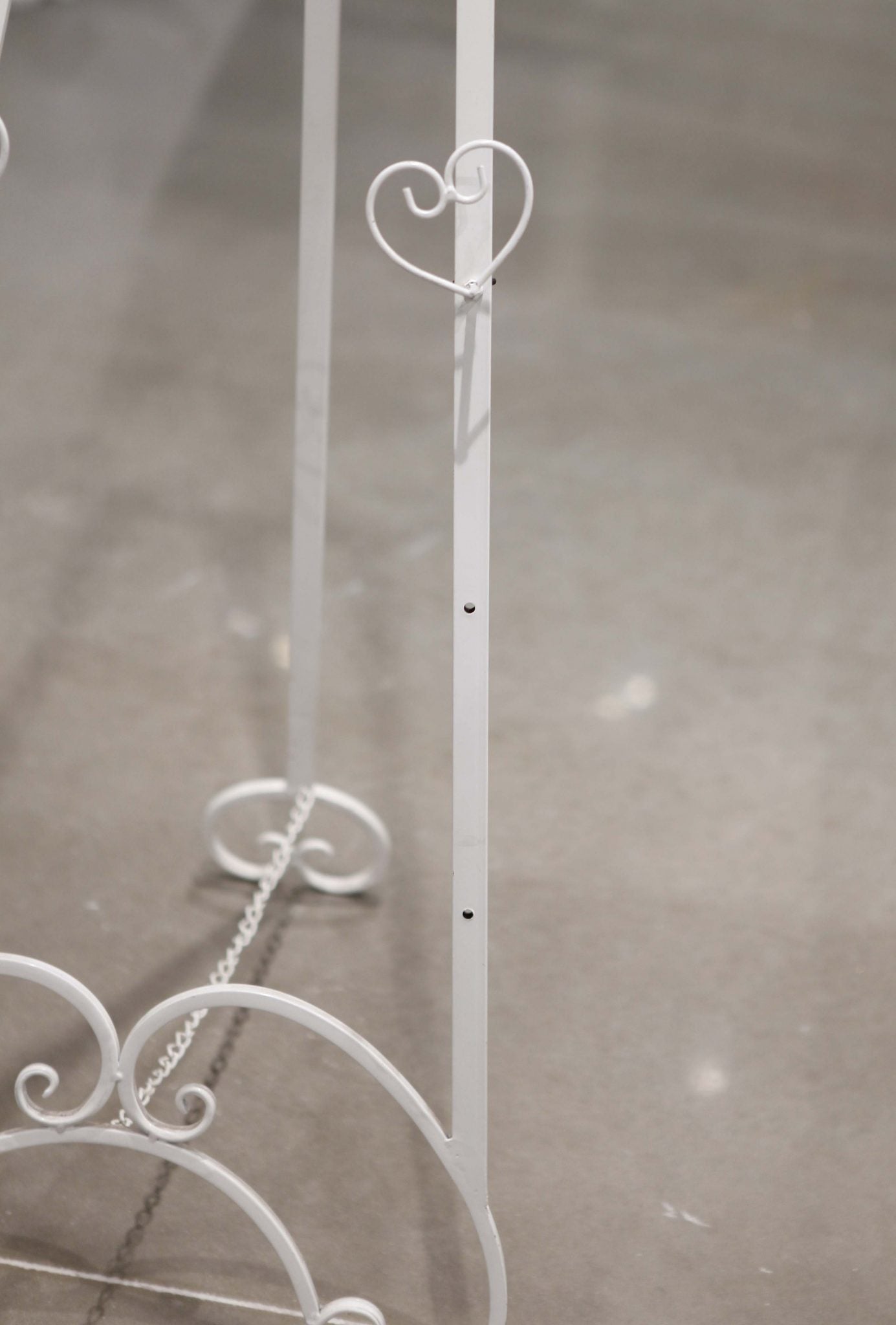 White Ornate Metal Easel (Hire Only - Not for Sale)