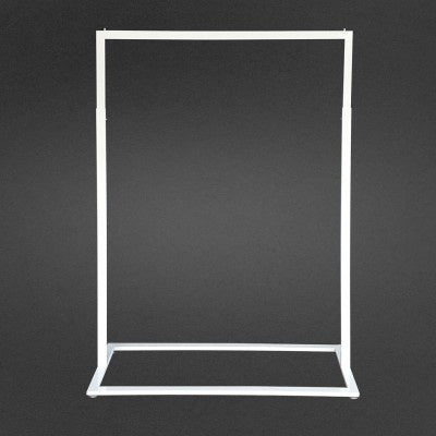 White Square-Base Slim Clothing Rack (Hire Only – Not for Sale)