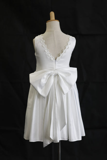 ALEXA A-Line knee-length Flower Girl / Communion Dress - silk