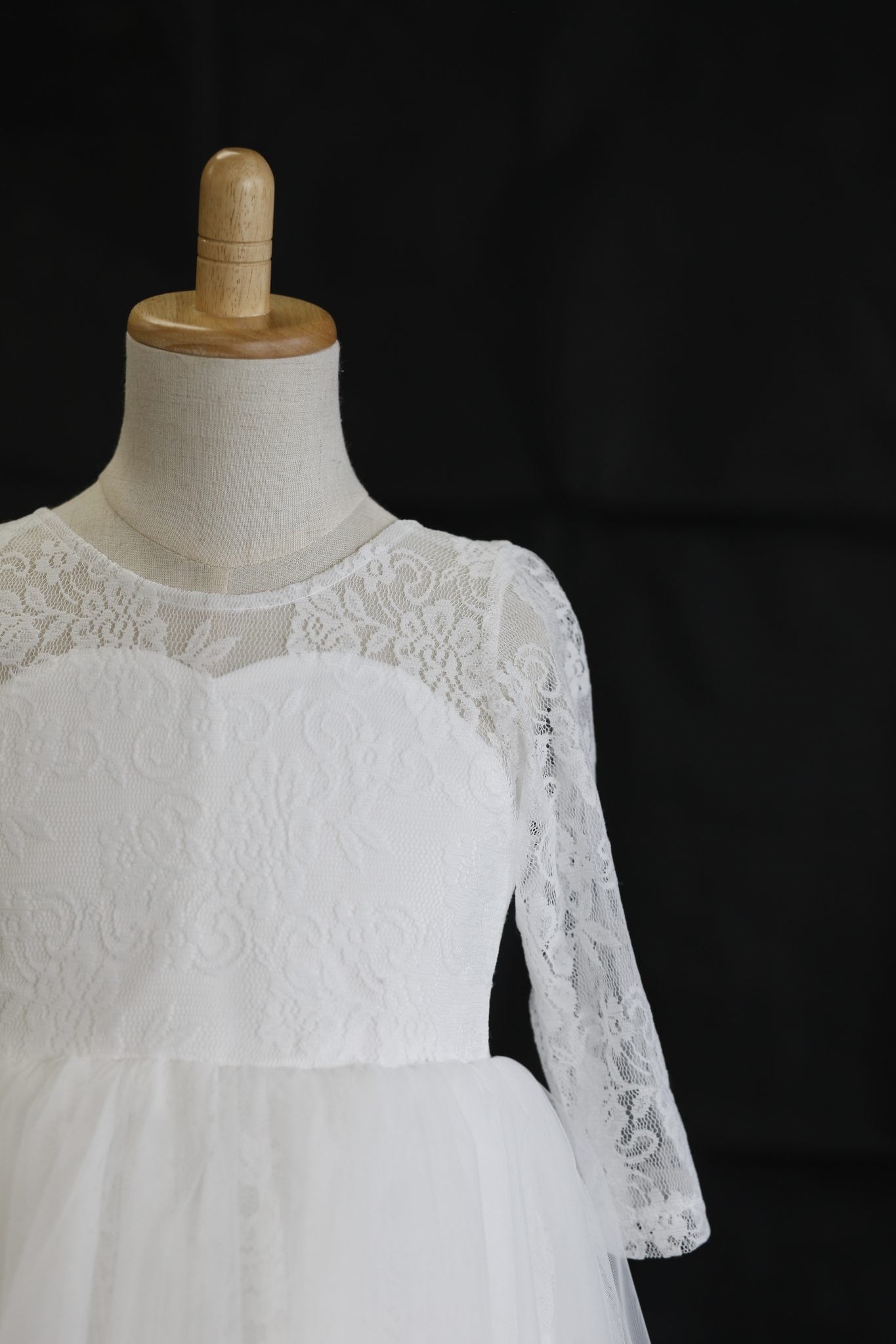 KATIE Column Full-length Flower Girl / Communion Dress – lace and tulle