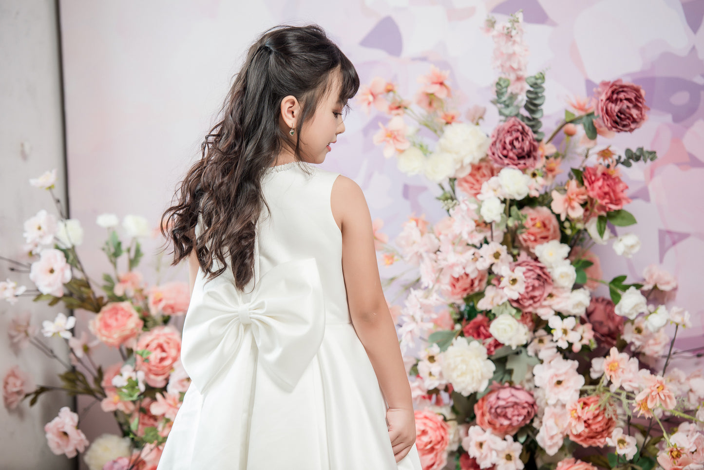 ZAHARA Aline Gown Half-length Flower Girl / Communion Dress – Satin