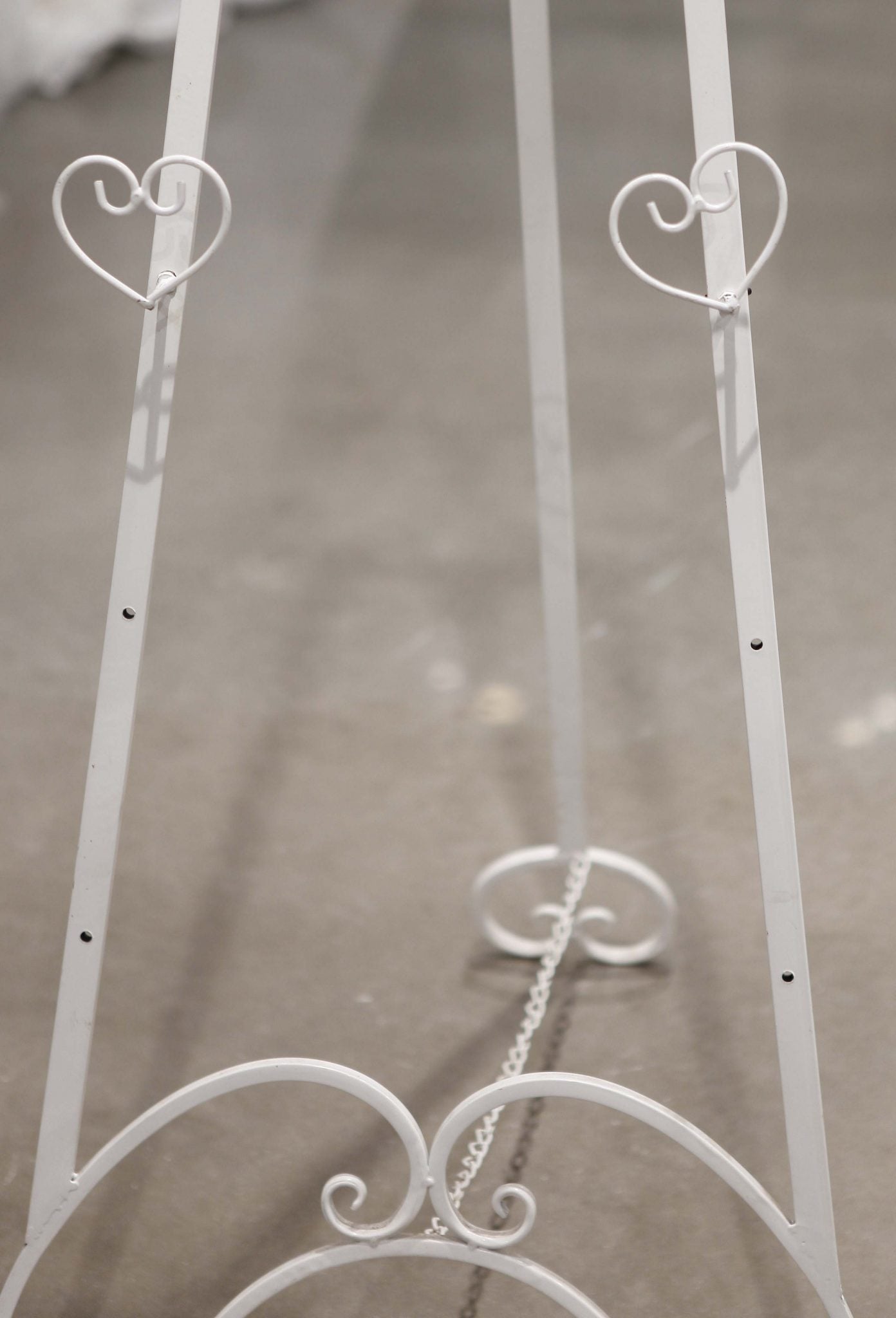 White Ornate Metal Easel (Hire Only - Not for Sale)