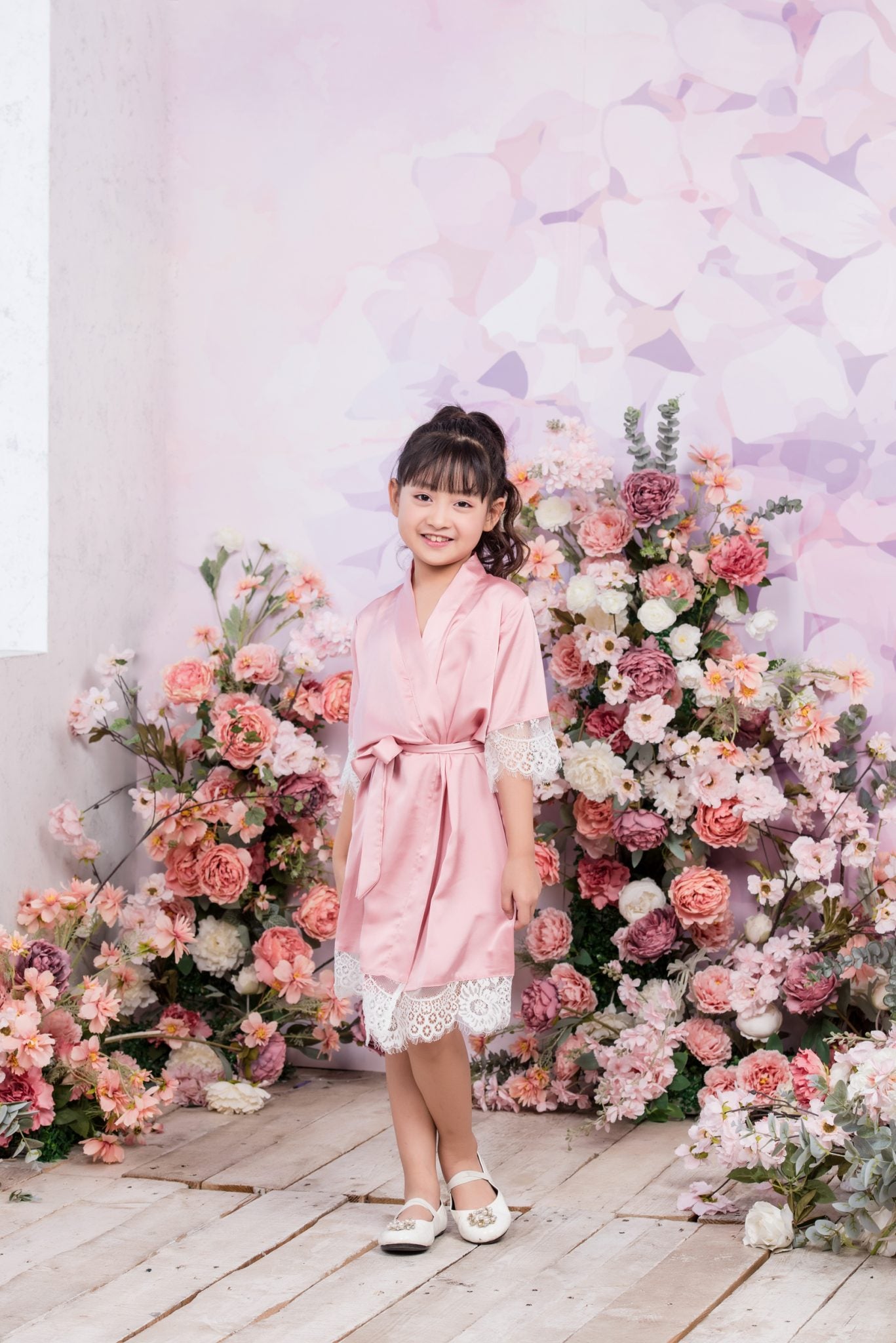 FLOWER GIRL ROBE - ROSE PINK